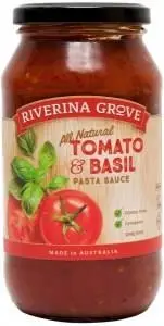 Riverina Grove Tomato Basil Pasta Sauce G/F 500g