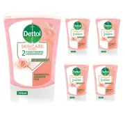 5 x 250ml Dettol No Touch Hand Wash System Refill Rosewater & Sheabutter