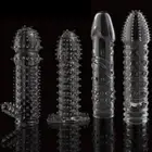 4pcs Extension Condom Delay Penis Sleeve Reusable Male Enlargement Men Dot Clit