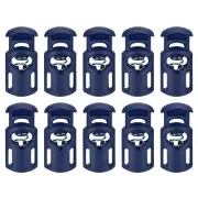 30Pcs 5.5x3mm Cord Lock Plastic Single Hole Spring Toggle Stoppers, Dark Blue