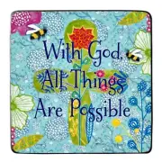 With God All Things are Possible Standing Metal Plaque NEW Gift Boxed C. Simas
