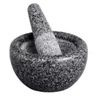 Avanti Black 18cm Granite Mini Mortar Pestle/Grinder/Mill/Herbs/Spices/Grain/Nut