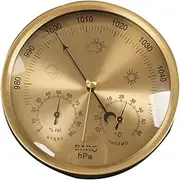 CDAXPWZO Barometers for The Home,Barometer Thermometer Hygrometer 3-in-1,Wall Hanging Traditional Weather Station,Multi Functional Weather Barometers,Indoor and Outdoor Use(Silver/Gold)