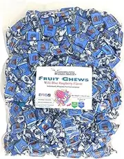 Wild Blue Raspberry Flavored Fruit Chews, 2 Pounds Bulk