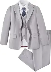 [YINLANG] Boys Suit Slim Fit 5 Piece for Kids Toddler Suit Wedding Outfit for Teenage Boys Formal Tuxedo Set