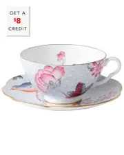 Wedgwood Cuckoo 2pc Teacup & Saucer Set with $8 Credit