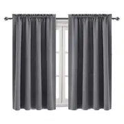 Gray Thermal Insulated Blackout Curtains with Pinch Pleat