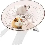 Hobngmuc Hamster Wheel,Silent Exercise Wheel | Cages Accessories Clear Design Flying Saucer for Small Animals Gerbils Hedgehog Hermit Crab
