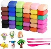 Wolwefa Modeling Clay Kit - 36 Colors Air Dry Ultra Light Clay, Magic Clay, DIY Molding Clay for Kids, DIY Clay Kit with Sculpting Tools, Decoration Accessories, Kids Art Crafts