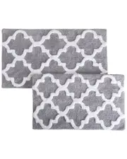 Lavish Home Cotton Plush 2Pc Bath Mat Set