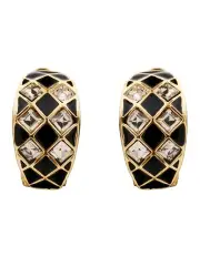 [Barcs] Statement Deco Clip Earrings in Black