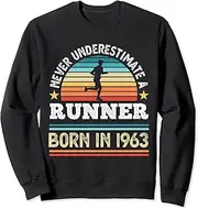 X.Style Runner Born 1963 60th Birthday Runnings Sweatshirt ds1622