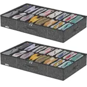 Large Sturdy Thicken Shoe Storage Box, Clear Shoe Organizer for Closet Underb...