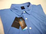 Dunning Golf Performance Jersey Knit Coolmax Blue Heather Golf Shirt NWT XXL $89