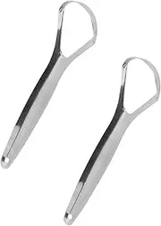 2-Pack Portable Stainless Steel Tongue Scraper Set,Tongue Cleaner for Women and Men, Compact and Travel-Friendly Design,Easy-to-Use Home Tongue Cleaning Solution