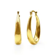 Bevilles 9ct Yellow Gold Silver Filled Tubular Graduated Oval Hoop Earrings
