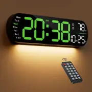 Digital Wall Clock, 13" Large Display Digital Clock with Remote Control, Auto...