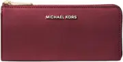 Michael Kors Jet Set Travel Large Saffiano Leather Wallet Dark Cherry