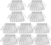[Oxtxuzdm] 50pcs White Transparents Meshes Fabric Bags For Storing Items Small Drawstring Bag Polyester Bead Jewelry Storage Pouches