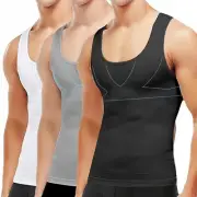 Mens Compression Shirts Gynecomastia Moobs Tummy Control Body Shapewear Tank Top