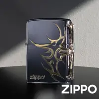 在飛比找蝦皮商城優惠-ZIPPO 十字金屬徽章(亮黑金)防風打火機 日本設計 官方