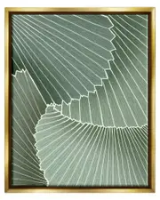 Modern Abstract Patterned Leaves Framed Floater Canvas Wall Art by Ziwei Li