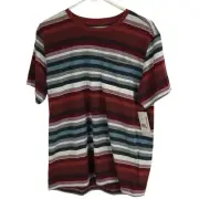 Marmot Tee Red Rock Short Sleeve T-Shirt Mens Retro Red Stripe Pocket Size M NWT