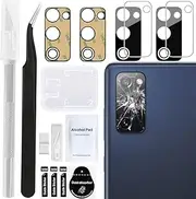 ZHUROUPU 2Pcs for Galaxy S20 FE lens Cover Back Rear Camera Lens Glass replacement, Pre-Cut Tape and Repair tools for Samsung Galaxy S20 FE lens(only Fit S20 FE 6.5 Inch)(black)