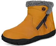 [Sisttke] Girls Boys Barefoot Boots Shoes | Minimalist Little Kids/Big Kids Waterproof Ankle Winter Snow Boots | Zero Drop Sole | Wide Toe Box | Slip Resistant