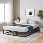 Zinus Joseph King Bed Base Industrial Metal Frame 25.5cm with Timber Slats
