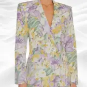 Bronx & Blanco Sienna Blazer in Lavendar Multi Small/4 Silk Blend Floral