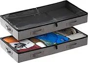 storageLAB Under Bed Storage Containers, Closet Organizers and Storage Bins, 2 Pack Underbed Clothes Storage Organizer with Sturdy Handles for use Under the Bed, End of Bed, Bed Accessories, Comforter