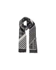 Sandro Ferrone Patchwork Cashmere Scarf Geometric pattern Women Black Scarves &