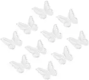 uxcell 10Pcs Butterfly Appliques Embellishments, 2.4 inches Double Layer Lace Organza Butterfly Patches Sew On Appliques for Wedding Bride Dress Clothes Hat Curtain, White