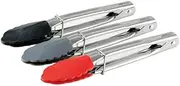 Mini Tong with Silicone Tip, 18 cm Size, Silver