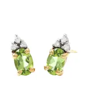 14K 1.87 ct. tw. Diamond & Peridot Studs