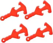4pcs Barrel Opener Wrench Bucket Lid Opener Home Tool Buckets Lids Wow Rim Caps Opening Office Paint Can Lid Opener Can Opener Removal Painting Openers Plastic Red