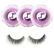 3 Pairs False Eyelashes Self Adhesive Waterproof Reusable No Glue Needed-2