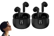 2pcs Wireless Headphones Touch Control Bluetooth Earbuds with LED Display for Sport Outdoor-Black