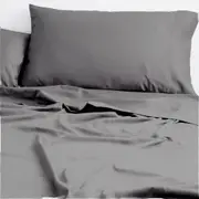 Cloud Linen 250 Thread Count Organic Cotton Bedding Sheet Set Charcoal