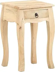 Solid Mango Wood Nightstand Table - Bedside Stand, Drawer Night Cabinet, Bedroom End Table, Room Furniture, Storage Spaces