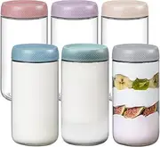 Overnight Oats Containers with Lids, Glass Jars with Airtight Lids, Wide Mouth Mason Jars, Food Storage Containers, Set of 6 (750ml)