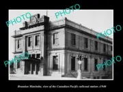 OLD 8x6 HISTORIC PHOTO OF BRANDON MANITOBA THE CP RAILROAD STATION c1940