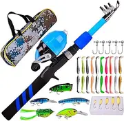 Toddler Fishing Pole | Soft Portable Telescopic Kid Fishing Pole Set | Breathable Trolling Equipment, Angling Gear for Family, Friends, Home