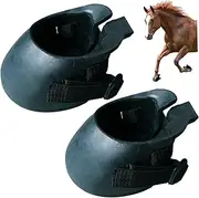 Hoof Saver Boot,Natural Hoof Shoe,Hoof Boots for Horses,Rubber Protective Lightweight with Touch Tape Closure for Hoof Protection - L