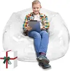 Inflatable Transparent Sofa Chair - Portable Lounge Couch and Bean Bag for Beach