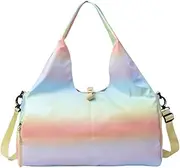 Fiocias Yoga Mat Bag Gym Crossbody Bag with Pockets Portable Fitness Tote Bag Handbag for Shopping Picnic Workout Sports Office