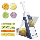 Safe Mandoline Slicer, Potato Vegetable Onion Slice, Julienne + Dicer for Veg...