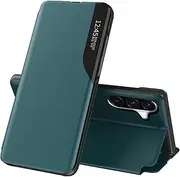 Mobile Phone Case for Samsung Galaxy A56 Case Clear View Foldable Leather Flip Case Galaxy A56 Case with Stand 360° Shockproof and Scratch-Resistant Flip Case Protective Cover for Samsung A56 5G Cover