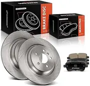 A-Premium 12.79 inch (325mm) Rear Solid Disc Brake Rotors + Ceramic Pads Kit Compatible with Select Mercedes-Benz Models - GLE300d, GLE350, GLE350d, GLE400, GLE43 AMG, ML250, ML350, ML400, 6-PC Set